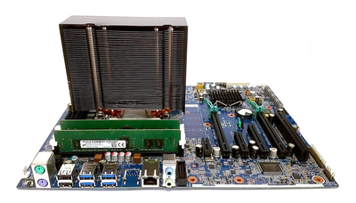 Комплект: Материнская плата HP Z440 / Intel Xeon E5-2698 v3 (16 (32) ядер по 2.3 - 3.6 GHz) / 64 GB DDR4 / Socket LGA 2011 v3+v4 / NVMe boot + оригинальный кулер HP 749554-001 б/у