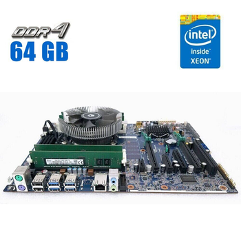 Комплект: Материнская плата HP Z440 / Intel Xeon E5-2640 v3 (8 (16) ядра по 2.6 - 3.4 GHz) / 64 GB DDR4 / Socket LGA 2011 v3+v4 / NVMe boot + кулер ID-Cooling DK-01 б/у