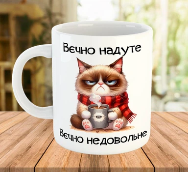 Чашка с приколом Вечно надуте вечно недовольне Белая 330 мл