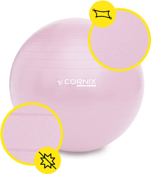 Мяч для фитнеса (фитбол) Cornix 55 см Anti-Burst Light Pink (XR-0361)