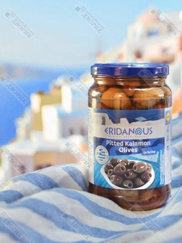 Греческие оливки Каламата Eridanous без косточки в рассоле Kalamata Greek Olives 345 г