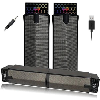 Комп'ютерні колонки JEDEL S562 USB акустична система із RGB- підсвіткою для ПК та ноутбука комплект акустики для комп'ютера чорні