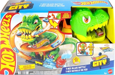Автомобильный трек Mattel Hot Wheels Monster City T-Rex Blaze