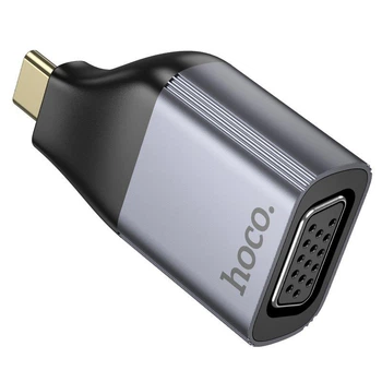 Переходник Type-C на VGA converter HOCO UA34 adapter (2K@60Hz). Gray