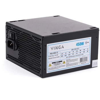 Блок питания Vinga 450W, для ПК, ATX, OEM, стабильная мощность