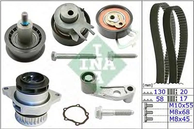 Комплект ременя ГРМ з помпою Ina VW Golf IV/Seat Leon 1.6 FSi 00- (530 0089 30)