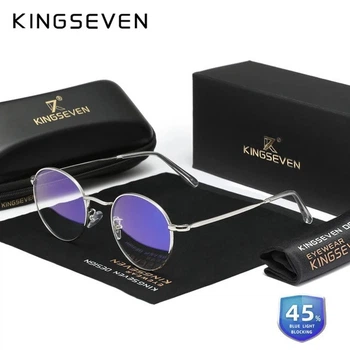 Очки компьютерные Blue Blocker для мужчин и женщин KINGSEVEN 4526 Silver