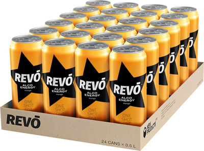 Упаковка слабоалкогольного напою Revo Манго 8.5% 0.5 л х 24 шт. (4820252124578)