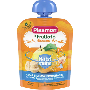 Дитяче пюре Plasmon Яблуко, банан, злаки 85 г (1136140)