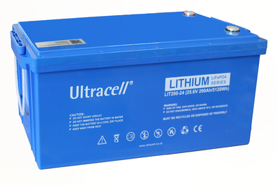 Батарея аккумуляторная Ultracell LiFePO4 24(12.8)V 200Ah/ 2560W(2.56kW) BLUETOOTH