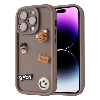 Чехол с защитой камеры VVave Be Happy Case для Apple iPhone 16 Pro Max Baby Brown