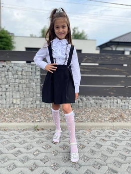 Сорочка класична 122 біла з мереживом