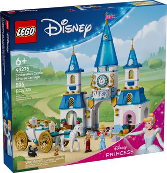 Zestaw klocków LEGO Disney Princess Zamek Kopciuszka i kareta 596 elementów (43275)