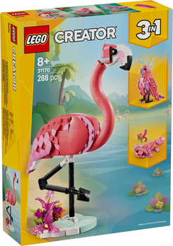 Zestaw klocków LEGO Creator 3 w 1 Dzikie zwierzęta: Różowy flaming 288 elementy (31170)