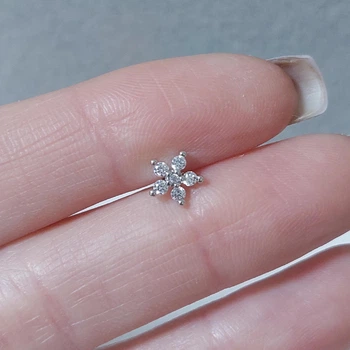Серьга штанга для пирсинга уха, хряща, хеликса DeKolie MK1197-9 серебряный