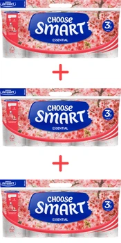 Упаковка туалетного паперу Smart Essential Piersica 3 шари 120 відривів 10 + 10 + 10 рулонів (5944582100138/5944582100138)