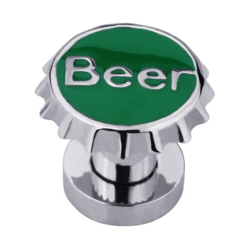 Тоннель-плаг медицинская сталь с надписью Beer на зеленом фоне с шипами по контуру 4мм BFTC27