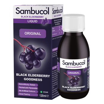 Sambucol Original Самбукол сироп для иммунитета из Черной бузины для взрослых и детей от 3 лет 120 мл
