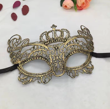 Венецианская маска ажурная Корона one size золотистый