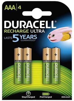 Аккумуляторы Duracell AAA Micro 900 мАч 4 шт (5000394203822)
