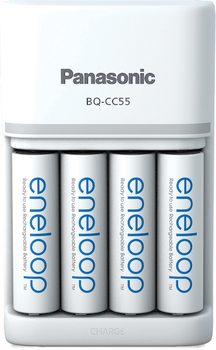 Зарядное устройство Panasonic Basic Charger New + Eneloop 4 AA 2000 mAh New (K-KJ55MCD40E)