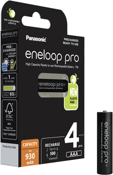 Аккумулятор Panasonic Eneloop Pro AAA 930 mAh 4 шт (5410853064244)