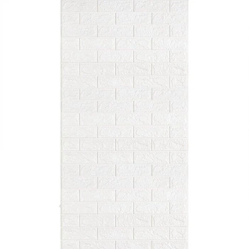 3D панель стінова самоклеюча у рулоні Sticker Wall SW-00002534 700х3080х2 мм цегла біла