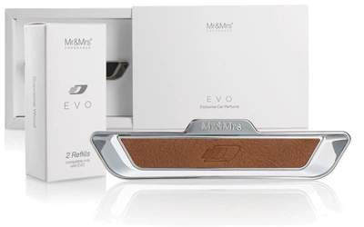 Аромадиффузор в авто Mr&Mrs EVO Brown Leather Chrome Silver - Supreme Wood