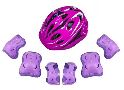 Комплект шлем и защита Sports Helmet размер S-M Фиолетово-малиновый 4-15 лет с регулировкой по объему (F18476/C34590)