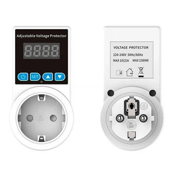 Реле напруги в розетку Voltage protector Білий, захист від перепадів напруги