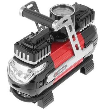 Автокомпрессор Intertool 40 л/мин 12 В двухпоршневой до 7 атм с LED фонарем миникомпрессор автомобильный (000047454)