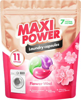 Капсулы для стирки Maxi Power Flower Wind, 11 шт