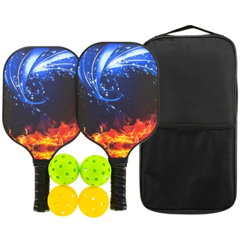 Набор для пикболбола 2 ракетки, 4 мяча с чехлом SP-Sport PICKLEBALL MT-8729 (древесина, пластик)