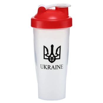 Шейкер с венчиком для спортивного питания SP-Sport UKRAINE FI-9931 (PP, 600мл, Прозрачно-красный)
