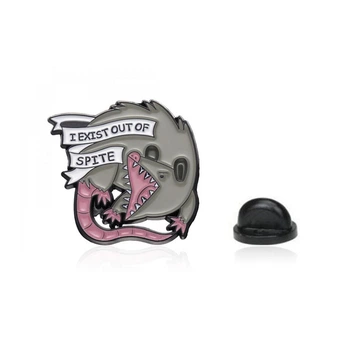 Брошь-значок унисекс BROCHE бижутерия Животные Крыса серая BRGV113635