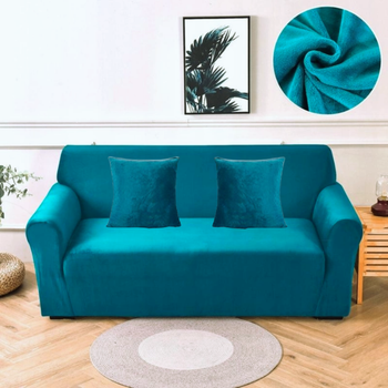 Захисний чохол на двомісний диван Велюровий Diana Textile Plush Velvet 145-185 см, 145-185 см, Бірюзовий