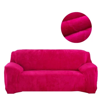Защитный чехол на трехместный диван Diana Textile Plush Velvet, 190x230 см, Ярко-розовый