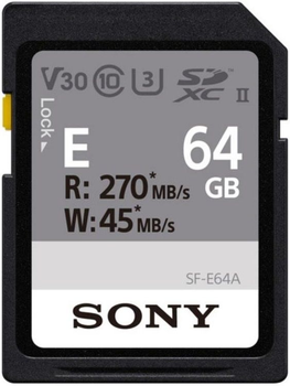 Карта пам'яті Sony SDXC 64GB C10 UHS-II U3 V30 R270/W45MB/s Entry