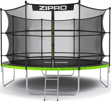 Батут Zipro Jump Pro з внутрішньою сіткою 12 футів 374 см чорно-зелений