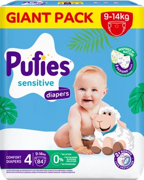 Подгузники Pufies Sensitive Maxi 4 (9-14 кг) 84 шт (3800024036354)