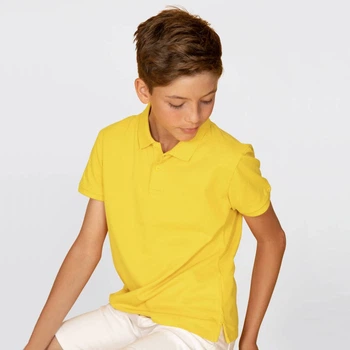Детская футболка поло JHK KID POLO, с воротником, жёлтая, размер 140, на 9/11 лет