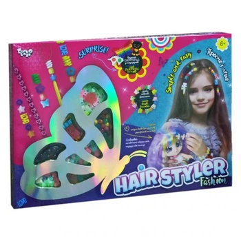 Набір для плетіння косичок Dankotoys Hair Styler Fashion Метелик з приладом для браслетів та намистинами для створення стильних зачісок Різнобарвний