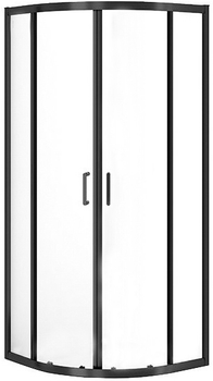 Душевая кабина полукруглая CERSANIT BRASCO 80х80х190 S168-003 с раздвижными дверьми черный