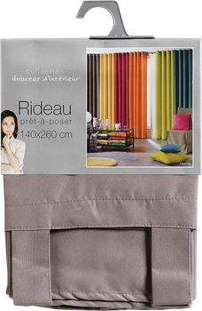 Штора на підтяжках Douceur d'interieur Essentiel 140 x 260 см коричнева (3574386010511)