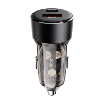Автомобільний зарядний пристрій ACEFAST B12 60W (USB-A+USB-C) dual-port car charger Black (6974316282914)