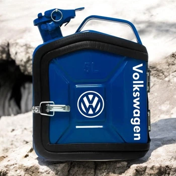 Подарочный набор для мужчин канистра бар 5л (синяя) с надписью "Volkswagen"