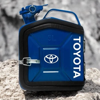 Подарочный набор для мужчин канистра бар 5л (синяя) с надписью "Toyota"