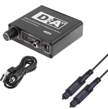 Конвертер звука оптический Digital to analog Audio цифрового в аналоговый, преобразователь на тюльпан