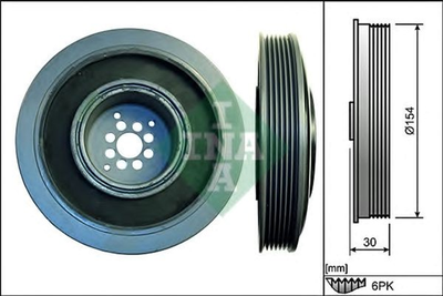 Шків колінвалу Ina Audi A6/Q7VW Touareg 2.7/3.0TDI 02- (6PK) (544 0102 10)