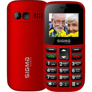 Телефон кнопочний Sigma Comfort 50 EASY TYPE-C Червоний